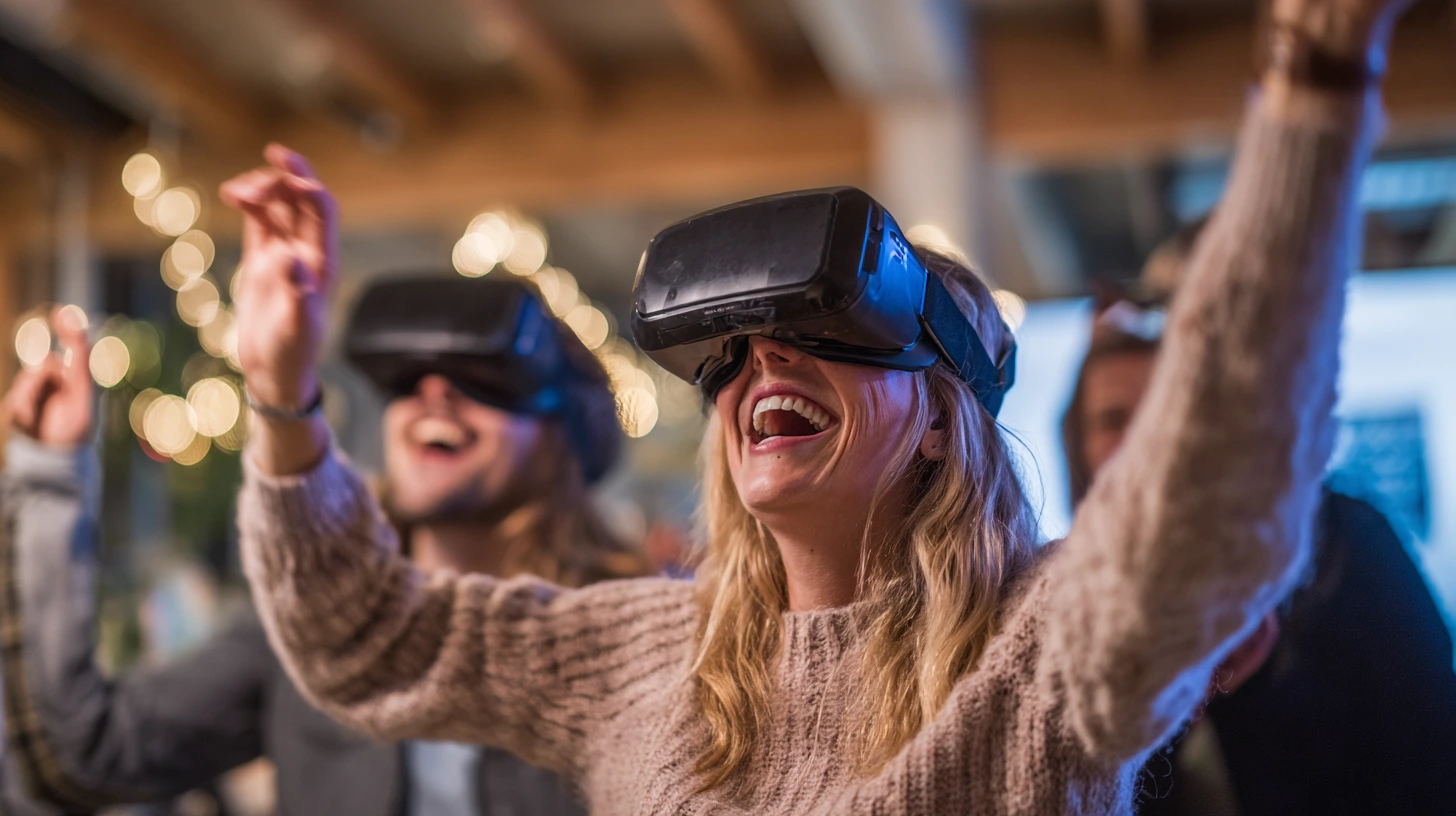 Activité fédératrice en réalité virtuelle pendant un kick-off d'entreprise