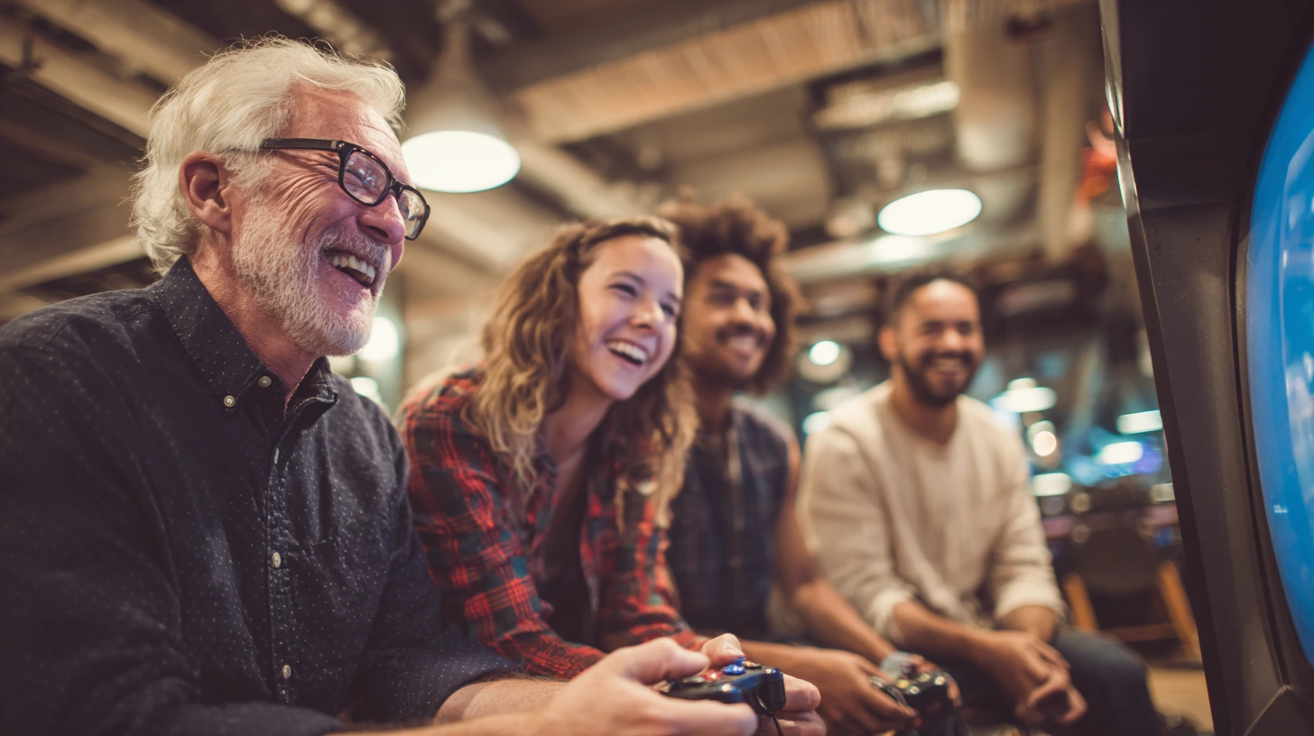Team building intergénérationnel autour de consoles rétro en entreprise
